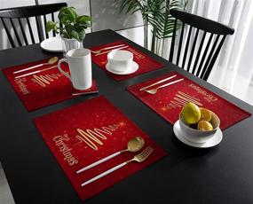 img 2 attached to HELLOWINK Christmas Placemats Heat Resistant Decoration