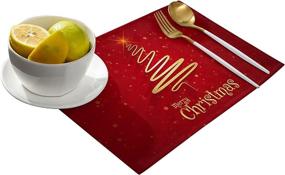 img 3 attached to HELLOWINK Christmas Placemats Heat Resistant Decoration