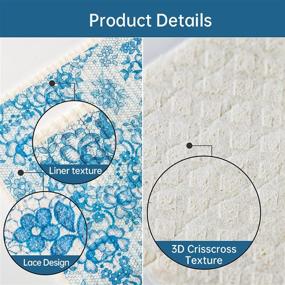 img 2 attached to 🧽 6-Pack Swedish Dishcloths: Quick-Drying Odorless Cellulose Kitchen Dish Cloths, Reusable Sponge Cloths, Absorbent Washable Cleaning Wipes (Lace Flower)