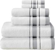 🛁 dove's comfort arow9 - 6 piece plush luxury bath towel set for bathroom & spa - absorbent & soft gift towels 100% turkish cotton - premium hotel quality terry guest towels sets - white logo