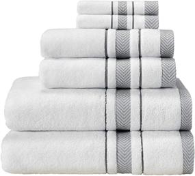 img 4 attached to 🛁 Dove's Comfort AROW9 - 6 Piece Plush Luxury Bath Towel Set for Bathroom & Spa - Absorbent & Soft Gift Towels 100% Turkish Cotton - Premium Hotel Quality Terry Guest Towels Sets - White