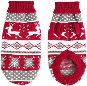 img 2 attached to Festive Reindeer Snowflake Dog Sweater: Soft & Warm Holiday Knitwear for Medium Dogs by ZIFEIPET