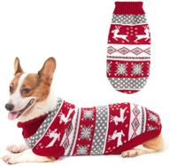 festive reindeer snowflake dog sweater: soft & warm holiday knitwear for medium dogs by zifeipet логотип