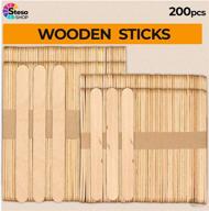 🍦 popsicle stick craft supplies sticks - high-quality assorted size pack of 200 - jumbo craft wax - bulk assorted sizes popsicle sticks - multi mini large wood strips - crafting supplies for kids logo