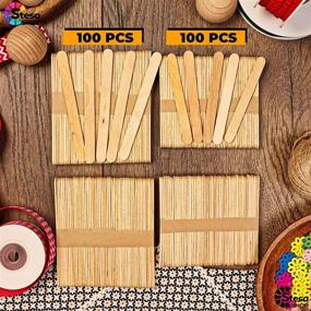 img 3 attached to 🍦 Popsicle Stick Craft Supplies Sticks - High-Quality Assorted Size Pack of 200 - Jumbo Craft Wax - Bulk Assorted Sizes Popsicle Sticks - Multi Mini Large Wood Strips - Crafting Supplies for Kids