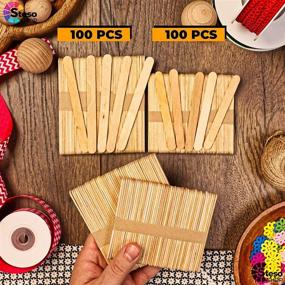 img 1 attached to 🍦 Popsicle Stick Craft Supplies Sticks - High-Quality Assorted Size Pack of 200 - Jumbo Craft Wax - Bulk Assorted Sizes Popsicle Sticks - Multi Mini Large Wood Strips - Crafting Supplies for Kids