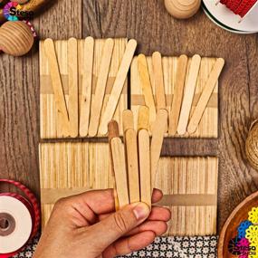 img 2 attached to 🍦 Popsicle Stick Craft Supplies Sticks - High-Quality Assorted Size Pack of 200 - Jumbo Craft Wax - Bulk Assorted Sizes Popsicle Sticks - Multi Mini Large Wood Strips - Crafting Supplies for Kids