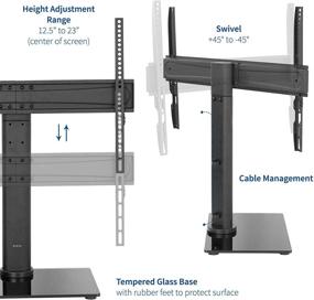 img 2 attached to 📺 ВИВО СТЕНД-ТВ00Л: Настольная подставка с регулируемой высотой для ЖК-телевизоров с диагональю 32-55 дюймов со свивелем и стеклянной основой - максимальный VESA 600x400 мм