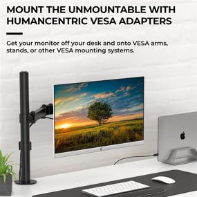 img 2 attached to 🖥️ HumanCentric VESA Mount Adapter for HP Monitors - Compatible with HP 22er, 22es, 22f, 23er, 23es, 23f, 24ea, 24ec, 24er, 24es, 24f, 24fw, 25er, 25es, 25f, 27er, 27ea, 27es, 27f, 27fw, 27ec - Black VESA Adapter Bracket