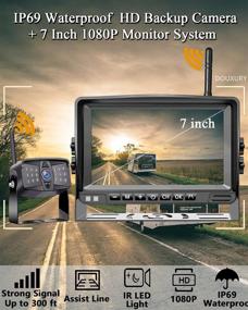 img 3 attached to 📷 1080P Wireless Backup Camera with 7'' DVR 4 Split Screen Monitor - Rear Observation System for RV, Trailer, 5th Wheels, Truck - IP69 Waterproof, Night Vision, Stable Signal (DOUXURY)