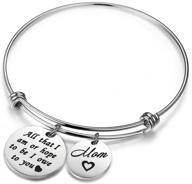 🎁 zuo bao mom gift from daughter/son: all that i am or hope to be, i owe to you mom - charm bracelet logo