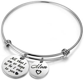 img 4 attached to 🎁 Zuo Bao Mom Gift from Daughter/Son: All That I Am or Hope to Be, I Owe to You Mom - Charm Bracelet