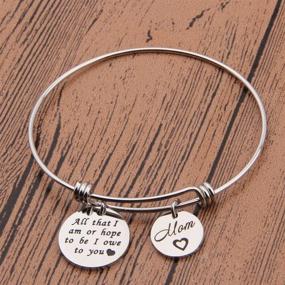 img 1 attached to 🎁 Zuo Bao Mom Gift from Daughter/Son: All That I Am or Hope to Be, I Owe to You Mom - Charm Bracelet