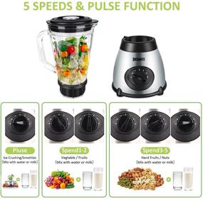 img 3 attached to 🍹 High-Speed Countertop Smoothies Blender: 1000W Professional Kitchen Blender for Frozen Drinks - 48oz Glass Jar (Black)