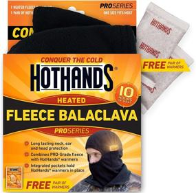 img 3 attached to 🔥 HotHands Black Fleece Balaclava - Ultimate Warmth and Style