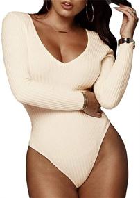 img 4 attached to 👗 GEMBERA Women's Bodycon Bodysuit - Stylish Women's Clothing for Bodysuits