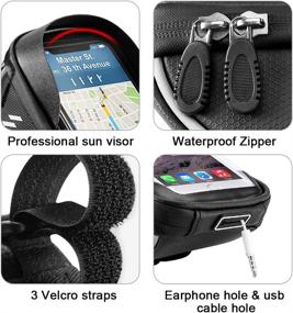 img 1 attached to Bike Bicycle Phone Mount Bags: Waterproof Front Frame Top Tube Handlebar Bags with Touch Screen Phone Holder Case - Perfect Cycling Pack & Storage Bag for iPhone 7 8 Plus xs max