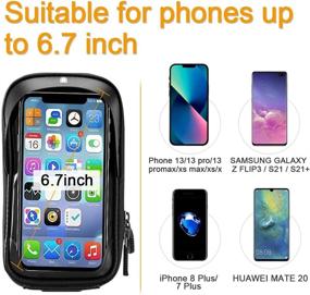 img 3 attached to Bike Bicycle Phone Mount Bags: Waterproof Front Frame Top Tube Handlebar Bags with Touch Screen Phone Holder Case - Perfect Cycling Pack & Storage Bag for iPhone 7 8 Plus xs max