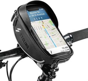 img 4 attached to Bike Bicycle Phone Mount Bags: Waterproof Front Frame Top Tube Handlebar Bags with Touch Screen Phone Holder Case - Perfect Cycling Pack & Storage Bag for iPhone 7 8 Plus xs max