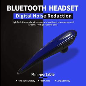 img 1 attached to 🎧 Синие наушники Blue Landi V101 с Bluetooth - шумоподавление беспроводного наушника с микрофоном для бизнеса, вождения и офиса - совместимы с iPhone, Samsung, Android - Беспроводные наушники с Bluetooth для мобильных телефонов.