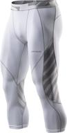 tsla men's compression pants: 3/4 length, cool dry capri leggings for running and yoga logo