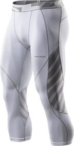 img 4 attached to TSLA Men's Compression Pants: 3/4 Length, Cool Dry Capri Leggings for Running and Yoga