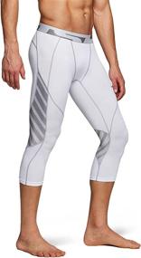 img 3 attached to TSLA Men's Compression Pants: 3/4 Length, Cool Dry Capri Leggings for Running and Yoga