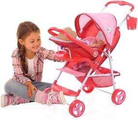 img 1 attached to 👶 Little Mommy Doll Ultimate Travel System Stroller (D83589) - Retractable Canopy, Shopping Basket, Feeding Tray & Removable Car Seat - Fits 18-inch Dolls, Age 3+