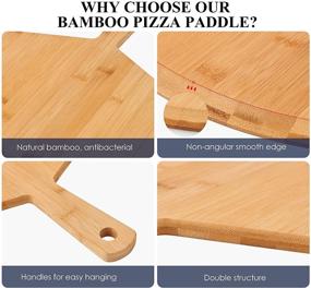 img 3 attached to 🍕 Multi-functional Extra Large Bamboo Pizza Peel and Cutting Board - Perfect for Baking Pizza, Bread, Fruits, Vegetables, Cheese, and Serving - 12x17inch