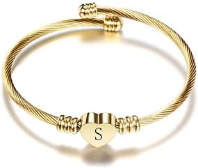 img 4 attached to 💃 Stylish VQYSKO Girls Gold Bangle Bracelets - Trendy Jewelry for Girls