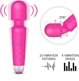 img 3 attached to 💆 Enhance Wellness and Stress Relief with SIKXTOA Powerful Wand Massager - 20 Vibration Modes and 8 Speeds for Ultimate Comfort, Wireless, Waterproof, Rechargeable, Portable (Rose)