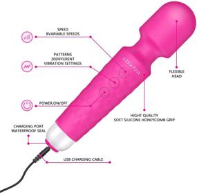 img 2 attached to 💆 Enhance Wellness and Stress Relief with SIKXTOA Powerful Wand Massager - 20 Vibration Modes and 8 Speeds for Ultimate Comfort, Wireless, Waterproof, Rechargeable, Portable (Rose)