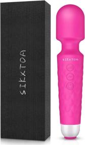 img 4 attached to 💆 Enhance Wellness and Stress Relief with SIKXTOA Powerful Wand Massager - 20 Vibration Modes and 8 Speeds for Ultimate Comfort, Wireless, Waterproof, Rechargeable, Portable (Rose)