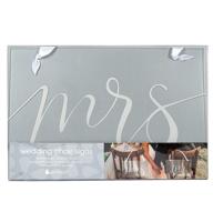 pearhead mr. and mrs. matching wedding chair hanging signs - perfect wedding reception décor and photo prop, must-have gift for every bride-to-be - white on transparent logo