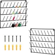 🧵 organize your sewing threads with haitarl 32-spool sewing thread rack - wall-mounted holder with hanging tools for easy access - metal black (2 pack) logo