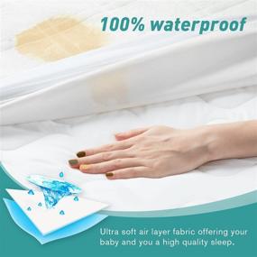 img 3 attached to 🛏️ Twin XL Waterproof Mattress Pad | Stretches up to 8-21" Deep Pocket | Breathable & Noiseless | Soft Cooling Kids Cover | Mattress Protector | White Twin XL Size