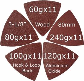 img 2 attached to 🔧 XXGO Triangular Oscillating Multi Tool Sanding Pads - 55 Pcs Assorted Grit Pack (3-1/8 Inch 80mm) - No.XG5501