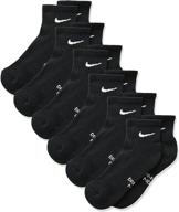 comfortable and durable nike kids' everyday cushioned ankle socks (6 pairs) logo