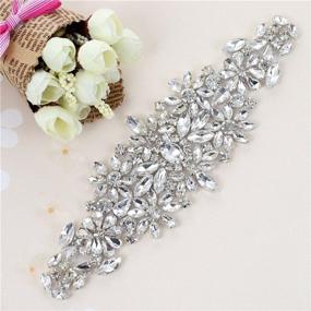 img 3 attached to XINFANGXIU Bridal Applique Rhinestone Crystal