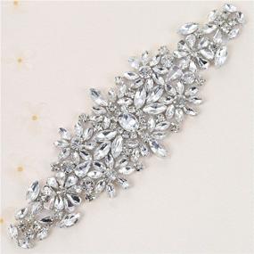img 4 attached to XINFANGXIU Bridal Applique Rhinestone Crystal