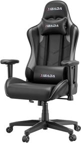 img 4 attached to 🎮 Hbada Grey Gaming Ergonomic Racing High-Back Computer Chair with Adjustable Height, Headrest, Lumbar Support for E-Sports Swivel