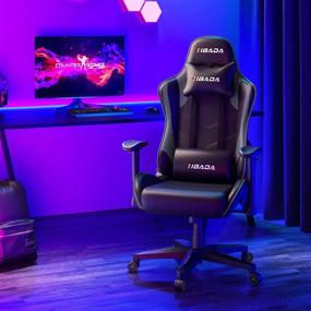 img 3 attached to 🎮 Hbada Grey Gaming Ergonomic Racing High-Back Computer Chair with Adjustable Height, Headrest, Lumbar Support for E-Sports Swivel