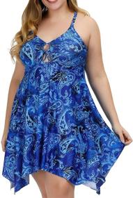 img 4 attached to 👙 Hanna Nikole Plus Size Swimdress with Tummy Control - One Piece Skirtini Swimsuit Cover Up