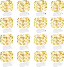 img 4 attached to 🎉 Enhance Your Decor with 16 Pack Fairy Lights Battery Operated - Perfect for Weddings, Christmas Garlands & Party Decorations