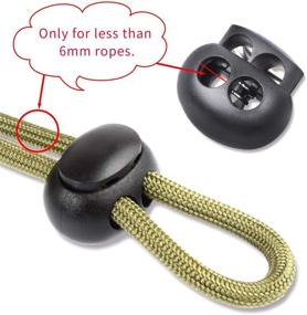 img 1 attached to 🔒 Plastic Cord Lock End Toggle: Double Hole Spring Stopper Fastener Slider Toggles (Black, 10 PCS)