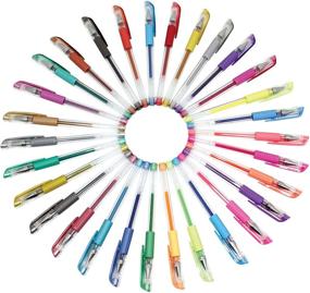 img 2 attached to 🖊️ Vibrant Gel Pen Set - Sargent Art 22-0009: Glitter, Fluorescent, and Metallic Shades