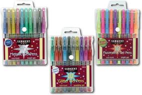 img 1 attached to 🖊️ Vibrant Gel Pen Set - Sargent Art 22-0009: Glitter, Fluorescent, and Metallic Shades