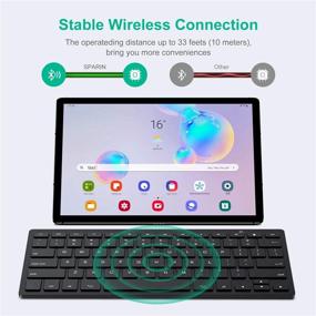 img 2 attached to SPARIN Планшетная клавиатура: Bluetooth-клавиатура для Galaxy Tab S8 Ultra/S8 Plus/S8/S7 FE/Tab S7 Plus/Tab S7, Tab A7 Lite/Tab A8/Tab A7 и др., черная.