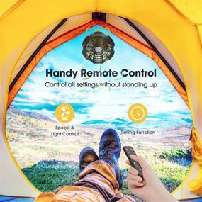 img 2 attached to 🏕️ Camping Fan with LED Lantern, 7800mAh Rechargeable Portable Tent Fan with Remote Control, Power Bank, 180°Head Rotation, Silent USB Fan for Camping, Picnic, Barbecue, Fishing