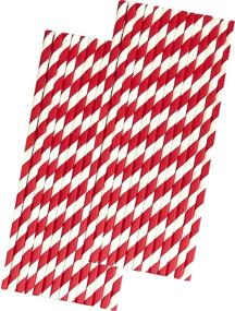 img 4 attached to Outside the Box Papers Brand - Festive Stripe Paper Straws in Red and White - Ideal for 4th of July Party Supplies - 7.75 Inches Length - Pack of 50